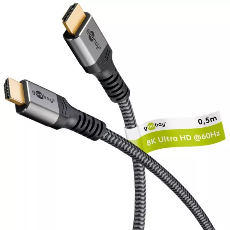Goobay 64999 HDMI laidas 0,5 m HDMI Type A (Standard) Pilka (64999)