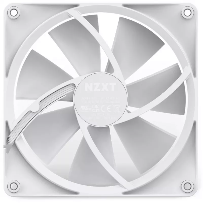 NZXT F140 RGB 140 mm baltas vienas ventiliatorius