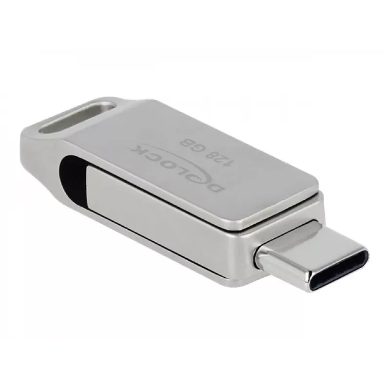 USB Flash Drive DeLOCK 128GB USB-C Type-A Swivel Model
