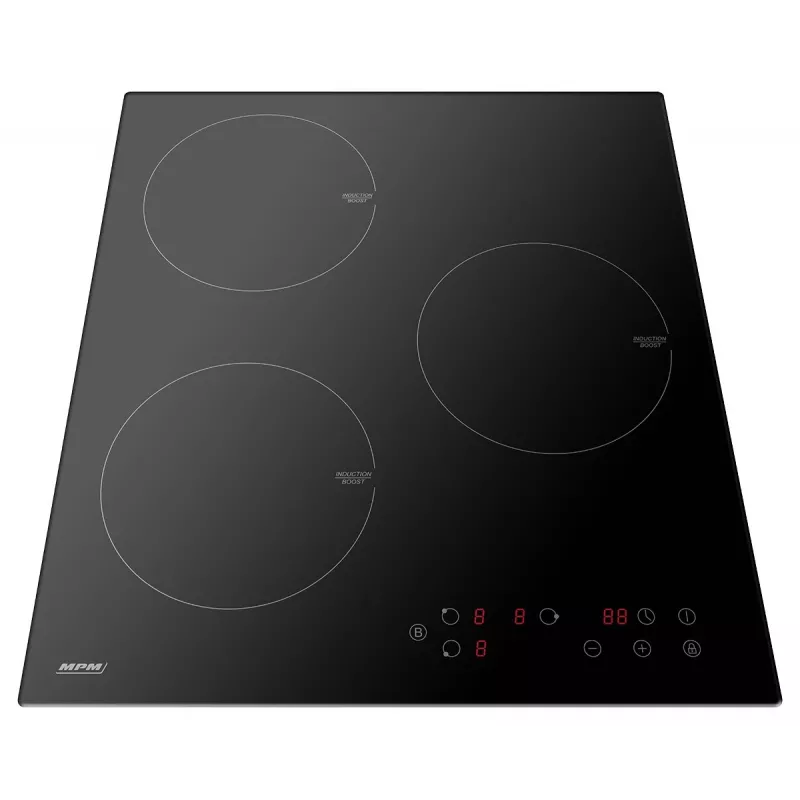 Indukcinė kaitlentė MPM MPM-45-IM-14, įmontuojama 3 zonų (180 mm), stiklo keramikos paviršius, 6000 W, jutiklinis valdymas