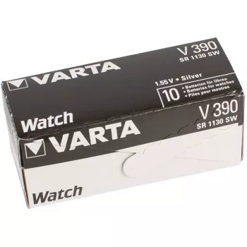 VARTA sidabro oksido laikrodžio elementas, V390 (SR54), 1,55 V, 80 mAh (00390 101 401)