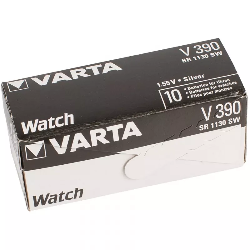 VARTA sidabro oksido laikrodžio elementas, V390 (SR54), 1,55 V, 80 mAh (00390 101 401)