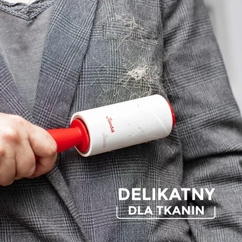 Drabužių priežiūros įrankis VILEDA 173390 — lipnus gyvūnų plaukų volelis, plotis 52 mm, aukštis 250 mm, ergonomiška rankena