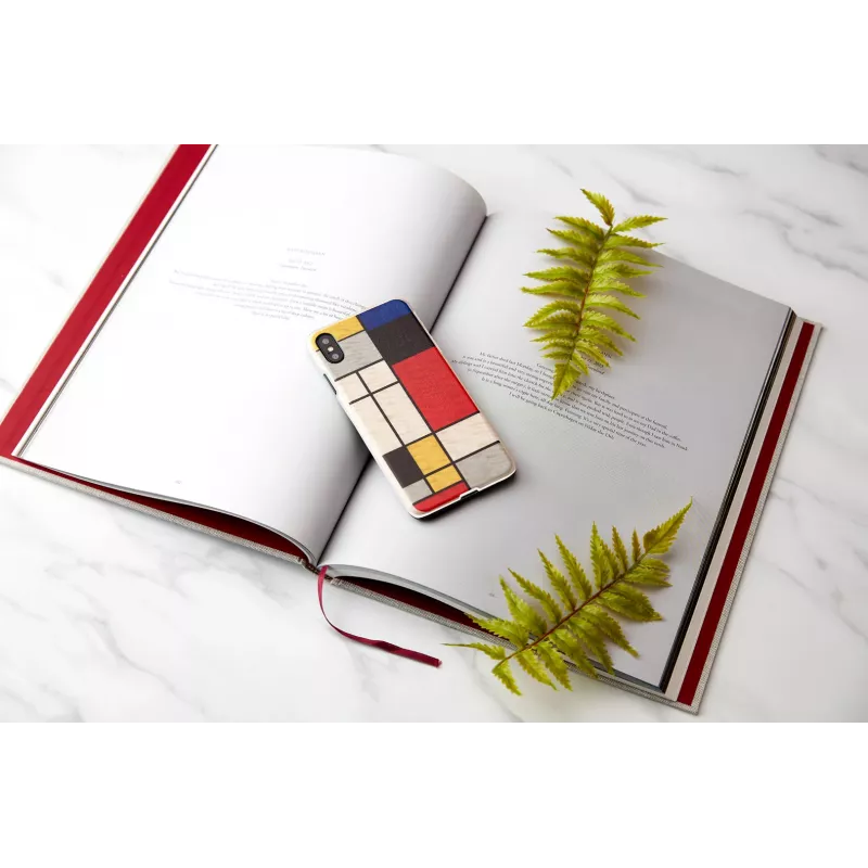 man and wood telefono dėklas, skirtas iPhone XS Max — medinė nugarėlė, baltas rėmelis