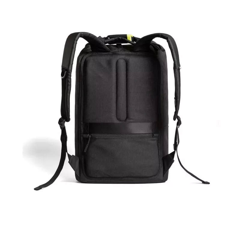 Krepšys XDDESIGN Urban Lite juodas — 21 L (išplečiamas iki 27 L), 15,6 colio nešiojamojo kompiuterio skyrius, vandenį atstumiantis, vežimėlio dirželis