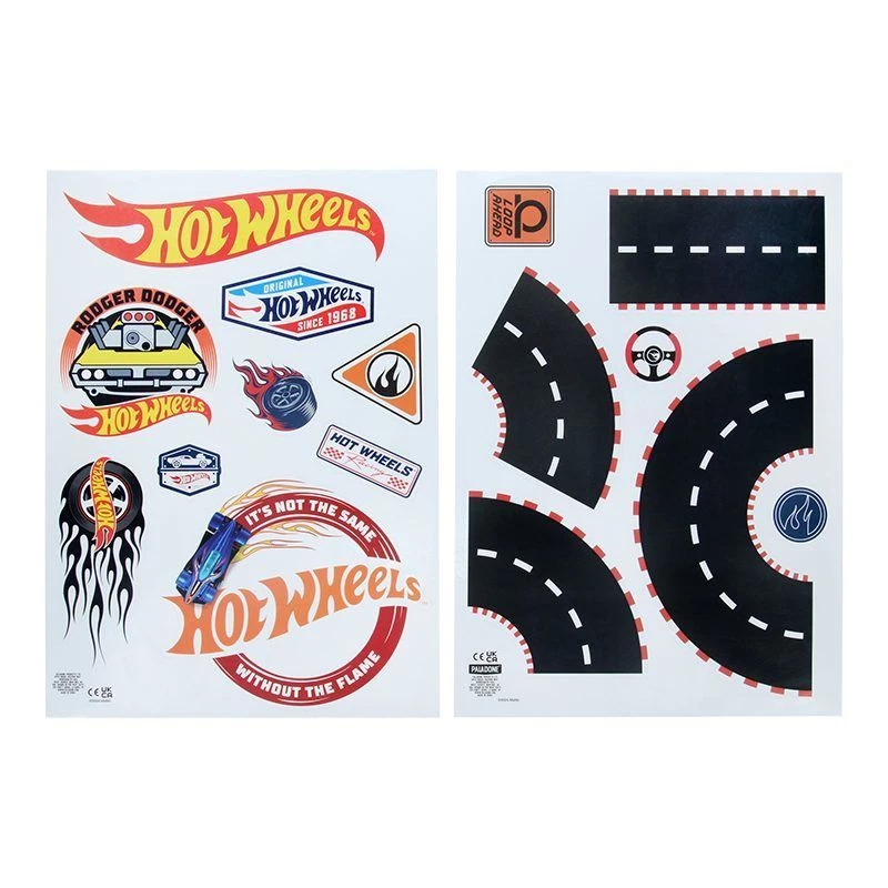 Sienų lipdukai Paladone Hot Wheels Personalisation PP13745HW — dekoratyvūs lipnūs lipdukai vaikų kambariams