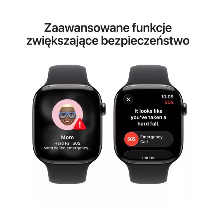 Išmanusis laikrodis „Apple Watch Series 11“ GPS + Cellular 46 mm, tamsiai pilkas titano korpusas, juodas sportinis dirželis M/L