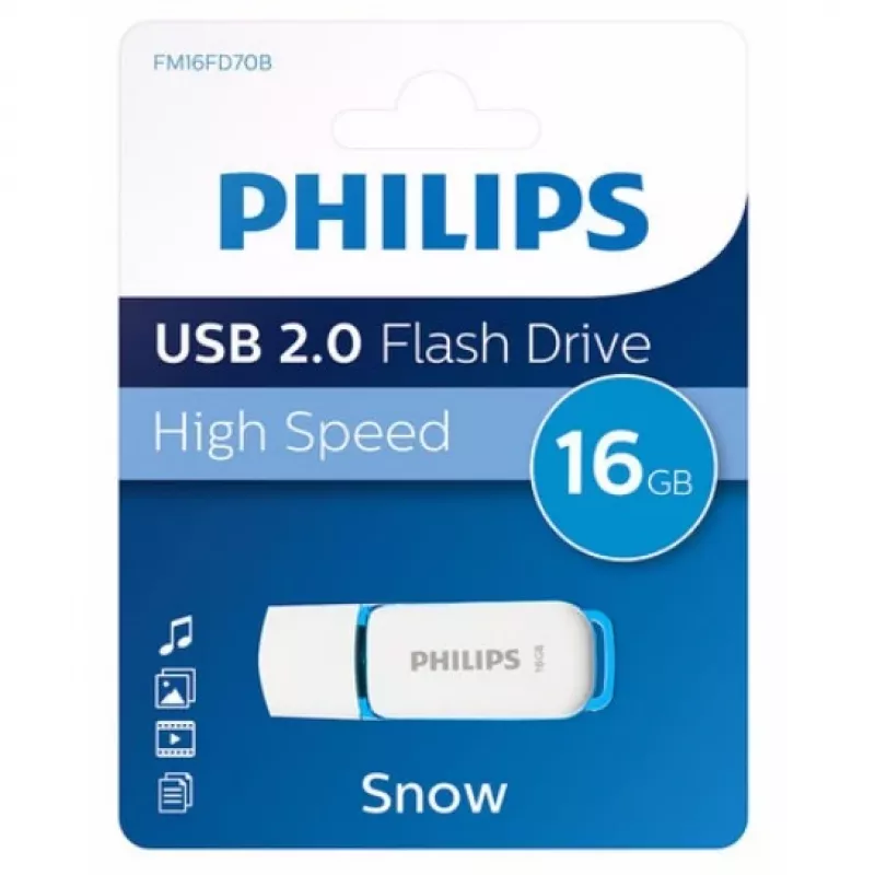 Philips FM16FD70B USB atmintukas 16 GB USB Type-A 2.0 Mėlyna, Balta