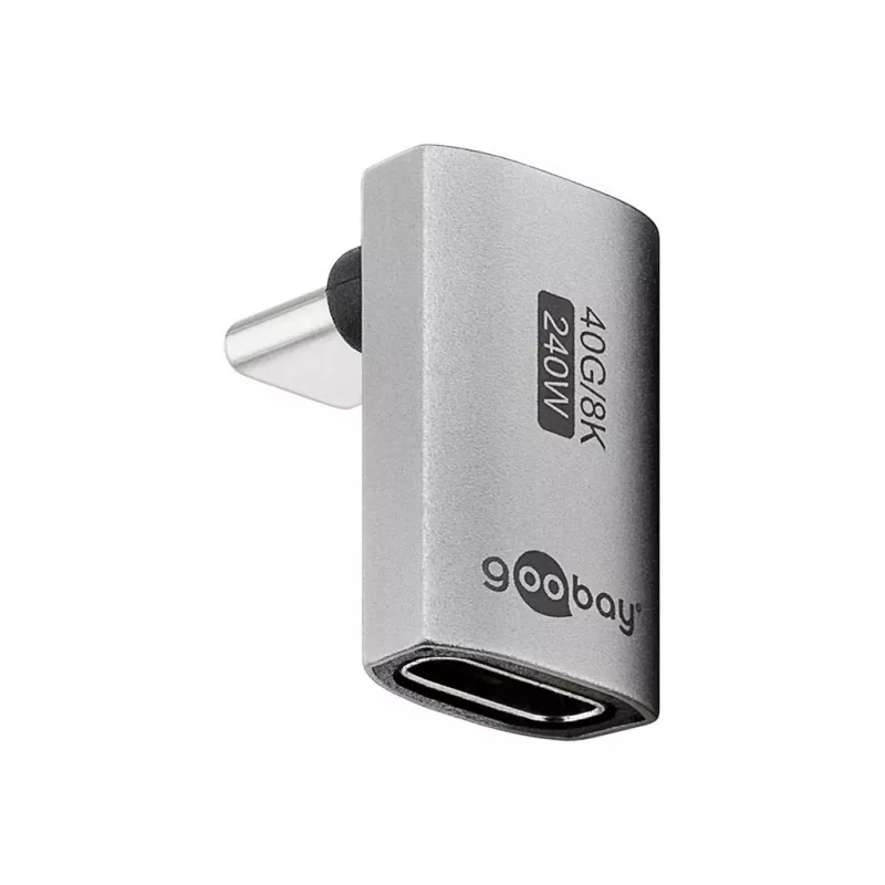 Goobay USB-C adapteris, vertikalus, 90°, trumpas, USB4 — kištukas (74442)