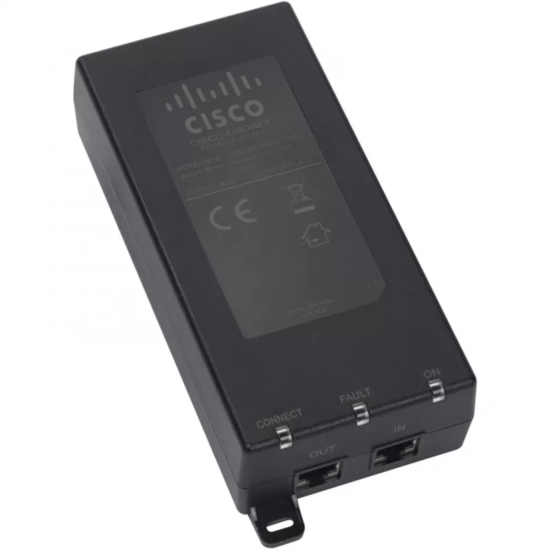 PoE Inžektorius Cisco AIR-PWRINJ6 — iki 30 W, Gigabit Ethernet, IEEE 802.3at, Juodas