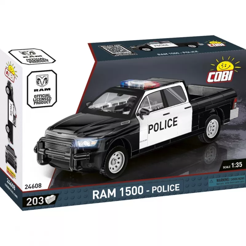 Statybinis žaislas Cobi RAM 1500 Police 24608 2-in-1 modelis, kaladėlių rinkinys, transformuojamas statinys
