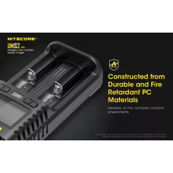 Nitecore UMS2 baterijų įkroviklis Buitinis akumuliatorius DC Ličio jonų Nikelio-kadmio