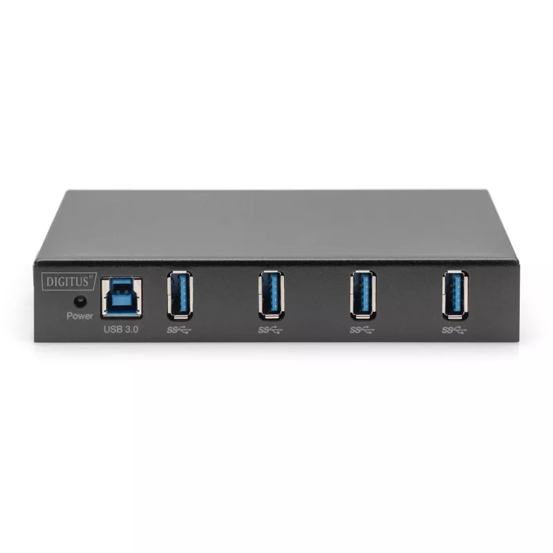 DIGITUS USB šakotuvas 4 prievadų 3.0->4xA3.0 pramoninė linija, juodas