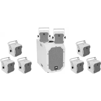 Aktyvi garsiakalbių sistema Omnitronic BOB-10A ws su 8× BOB-4 ws (modelis 20000537)