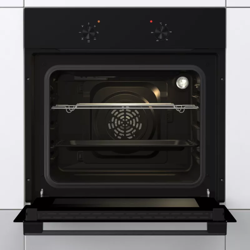 Gorenje orkaitė | BO6615E01B | 60 L | Elektrinė | EnamelClean | Ištraukiami ir paspaudžiami mygtukai | Aukštis 59,5 cm | Plotis 59,5 cm | Juoda