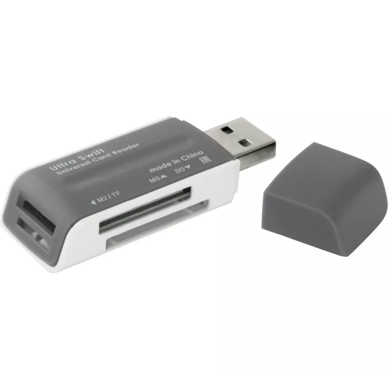 Kortelių skaitytuvas DEFENDER ULTRA SWIFT USB 2.0 modelis 83260 — suderinamas su SD ir microSD kortelėmis