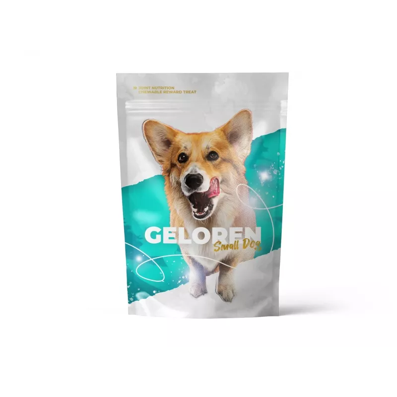 Papildas mažiems šunims CONTIPRO GELOREN Small Dog Joints 180 g želatinos pagrindu sąnarių palaikymui skirtas paketėlis
