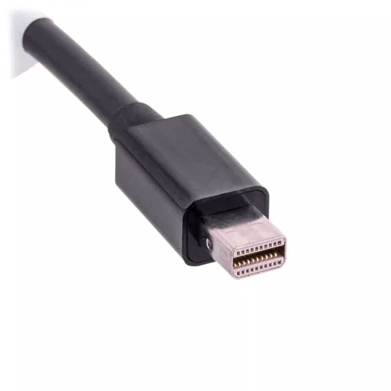 VGA (D-Sub) į Mini DisplayPort adapterio kabelis LANBERG AD-0006-BK, 0.2 m, DisplayPort 1.2, 1920×1200@60Hz, jungtis MiniDP, juoda