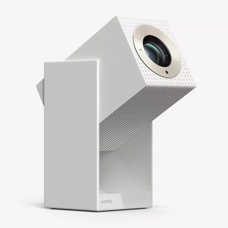 Projektorius WANBO Cube 2 Pro 500 ANSI Android TV 11 — kompaktiškas išmanusis namų projektorius, balta