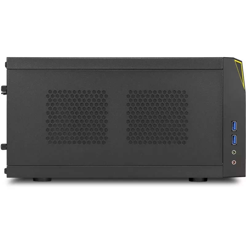 PC korpusas Sharkoon SHARK ZONE C10 Mini-ITX, juoda, geltona