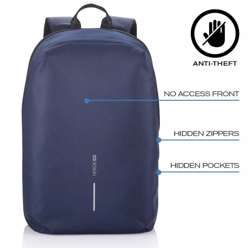 Laisvalaikio kuprinė XDDESIGN Bobby Soft su 15,6 colio nešiojamojo kompiuterio skyriumi, 16 l, tamsiai mėlyna, PET