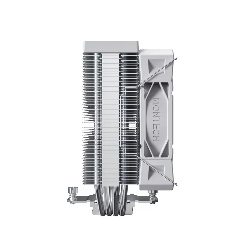 CPU aušintuvas Montech NX400, 120 mm ventiliatoriai, baltas, matmenys 156×74×120 mm, TDP 270 W