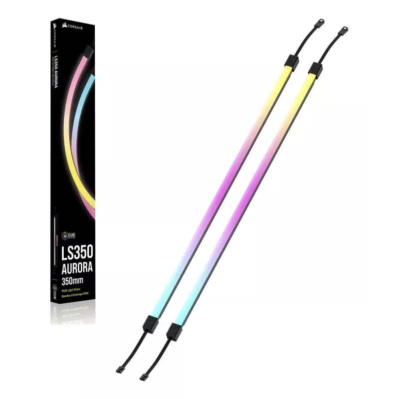 LED juostelė CORSAIR LS350 Aurora, įvairiaspalvis apšvietimas, 350 mm ilgis, 10 mm plotis, 2 vnt. pakuotė