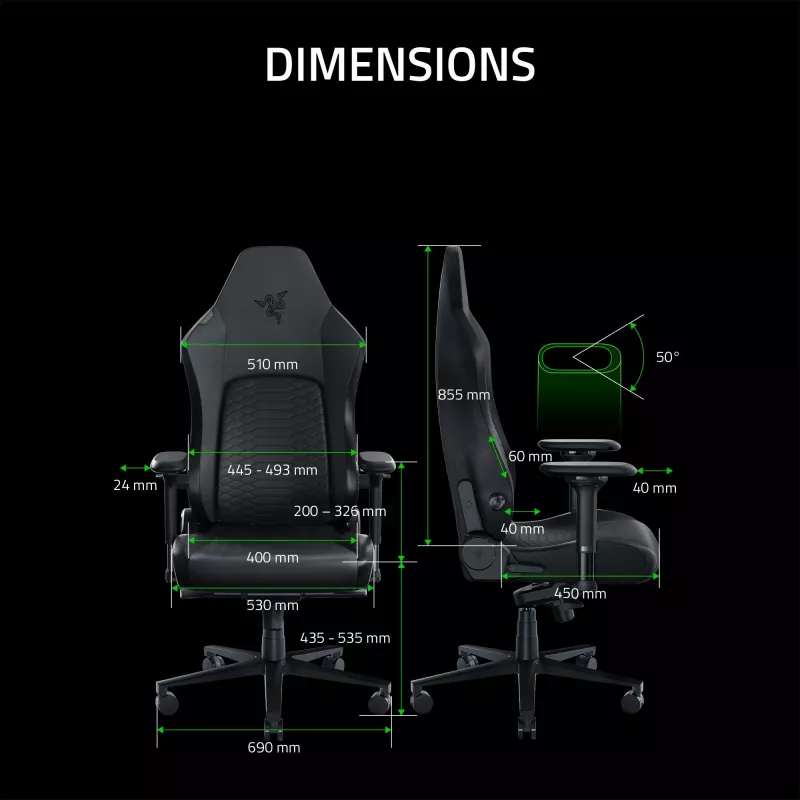 Gaming armchair Razer Iskur V2 Padded seat Juoda