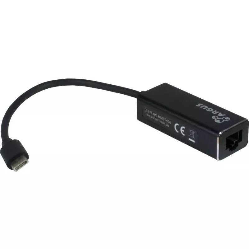 Inter-Tech Argus IT-811 - tinklo adapteris - USB-C - Gigabit Ethernet - juoda (88885438)