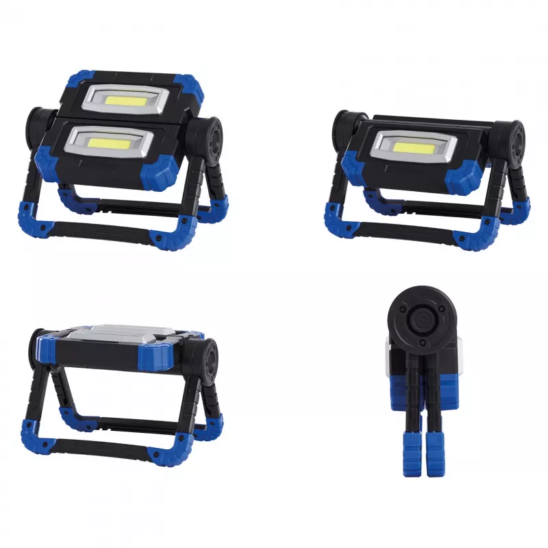 Darbo šviestuvas RealPower 463617 prožektorius, LED 10 W, 2 lemputės, baterija AA, IPX2, juodas
