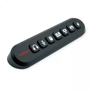 ROLINE USB 3.2 Gen 1 šakotuvas, 7 prievadų, keičiami mygtukai, A tipo jungties kabelis
