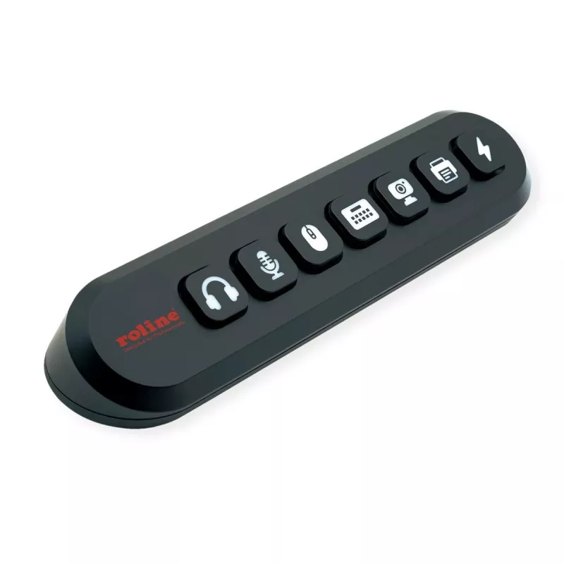 ROLINE USB 3.2 Gen 1 Hub, 7 prievadų, keičiami mygtukai, A tipo jungties laidas