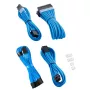 CableMod PRO ModMesh 12VHPWR kabelio ilgintuvo rinkinys — šviesiai mėlynas, sudarytas iš 3 dalių GPU 12+4 kontaktų ilgintuvų