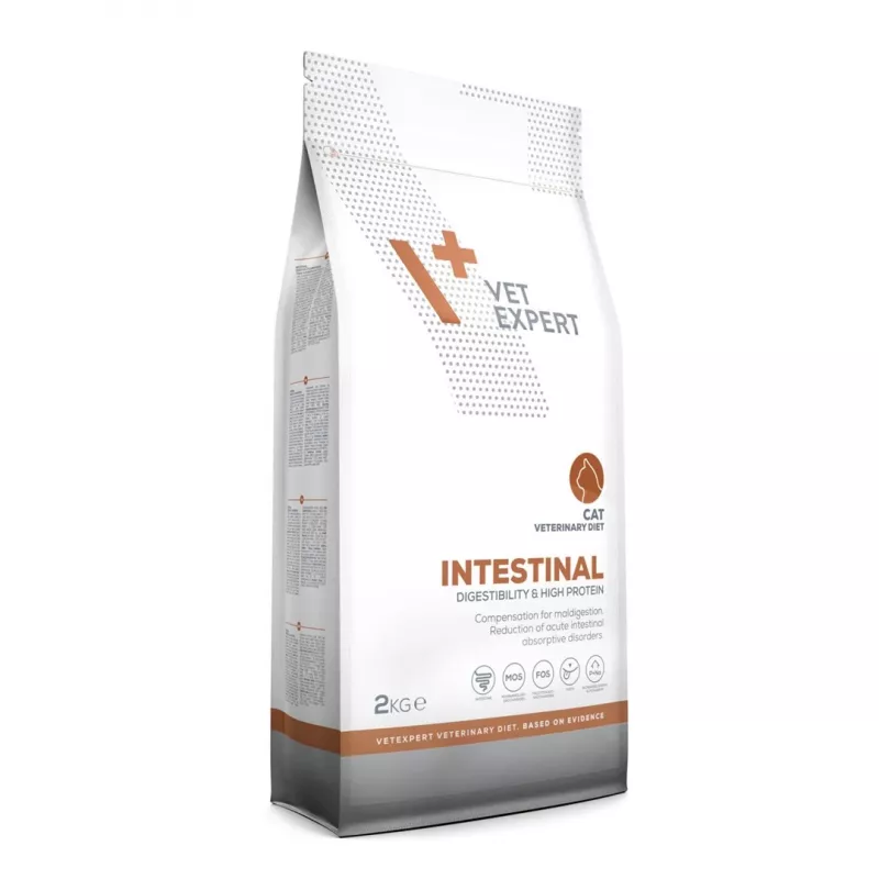 Sausas maistas VETEXPERT Veterinary Diet Intestinal katėms, 2 kg — paukštiena, 38% baltymų, 20% riebalų, be glitimo ir sojos