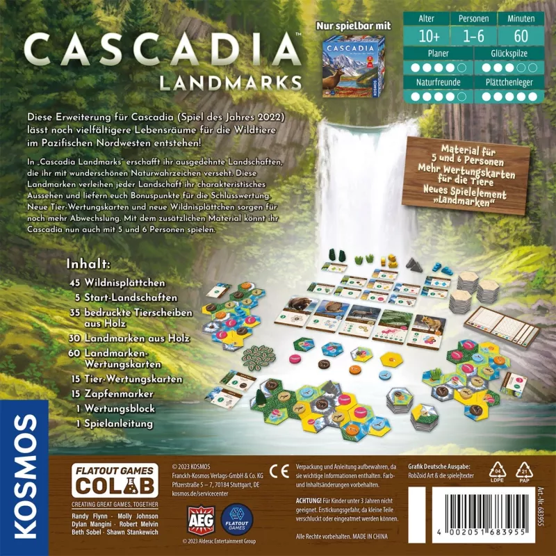 Kosmos Cascadia Landmarks 60 min stalo žaidimas Šeimos