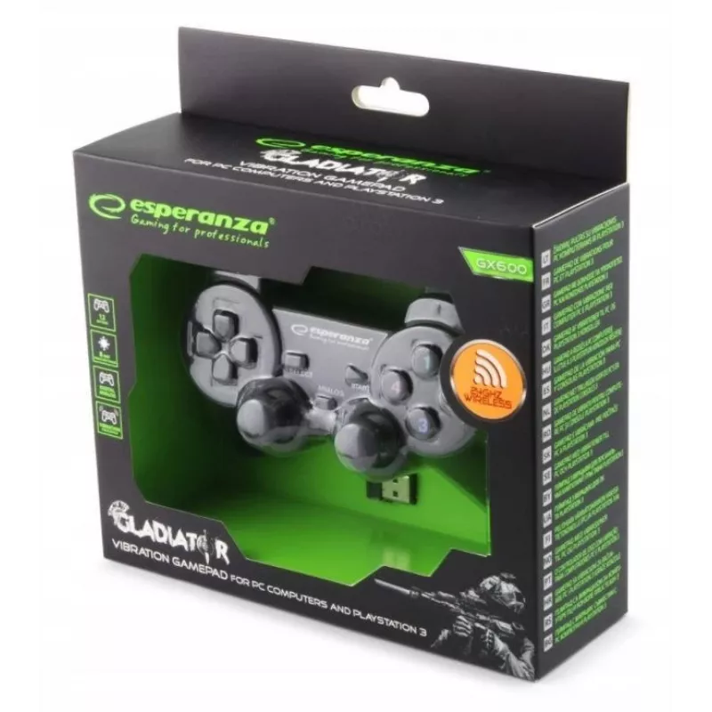 Esperanza EGG108K žaidimų valdiklis juodas USB 2.0 žaidimų pultelis analoginis / skaitmeninis PC, PlayStation 3