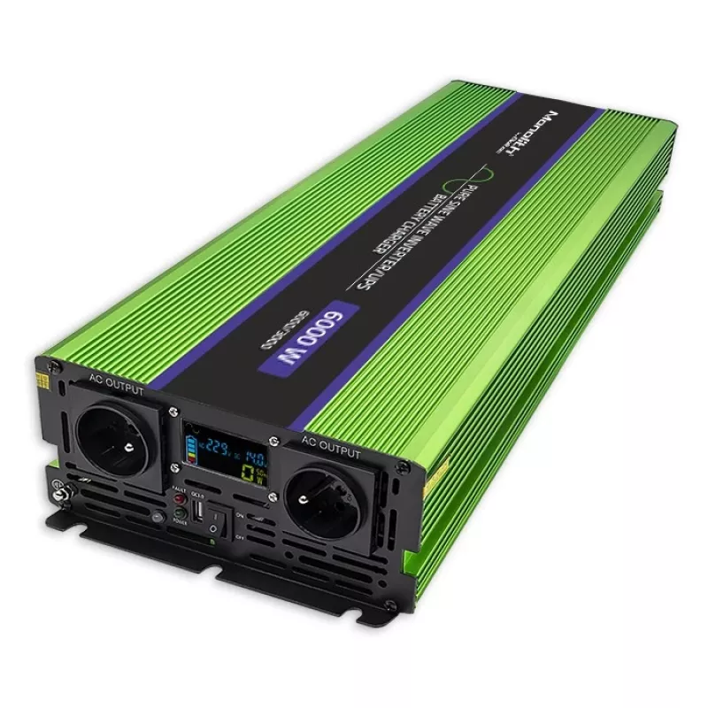 Automobilinis inverteris Qoltec Monolith 6000 W žalias 12 V