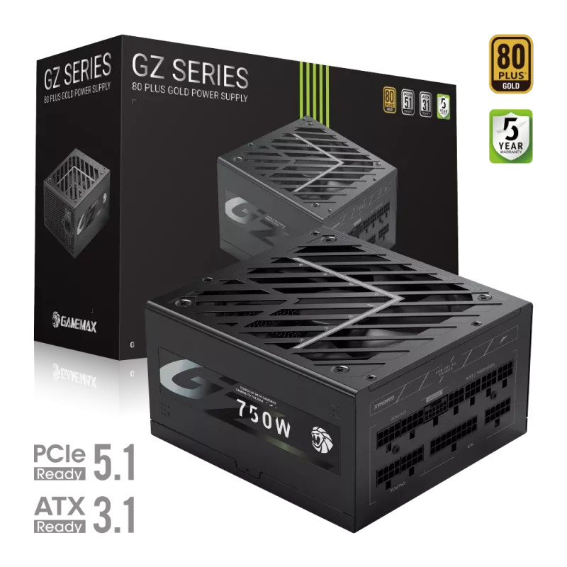 Gamemax maitinimo blokas, 80 PLUS, Gold | GZ 750G | 750 W
