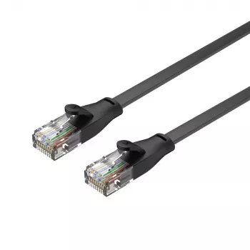 Unitek Ethernet laidas Cat6 UTP RJ45 5 m, juodas, vientisas laidininkas, 250 MHz, auksuoti kontaktai