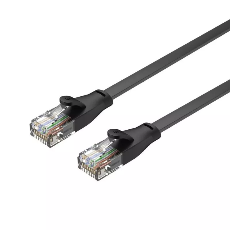 Unitek Ethernet laidas Cat6 UTP RJ45 5 m, juodas, vientisas laidininkas, 250 MHz, auksuoti kontaktai