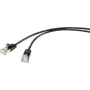 Renkforce RF-4538186 RJ45 tinklo kabelis, komutacinis kabelis CAT 8.1 F/FTP 0,50 m juodas itin plonas, auksuoti kištukų kontaktai 1 vnt. (RF-4538186)