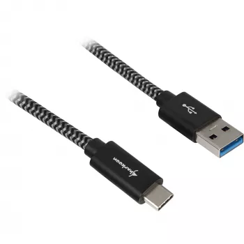 Sharkoon USB 3.2 Gen 2 kabelis USB-A kištukas > USB-C juoda/pilka 1 m – kabelis – skaitmeninis/duomenų