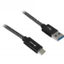 Sharkoon USB 3.2 Gen 2 kabelis USB-A kištukas > USB-C juoda/pilka 1 m – kabelis – skaitmeninis/duomenų