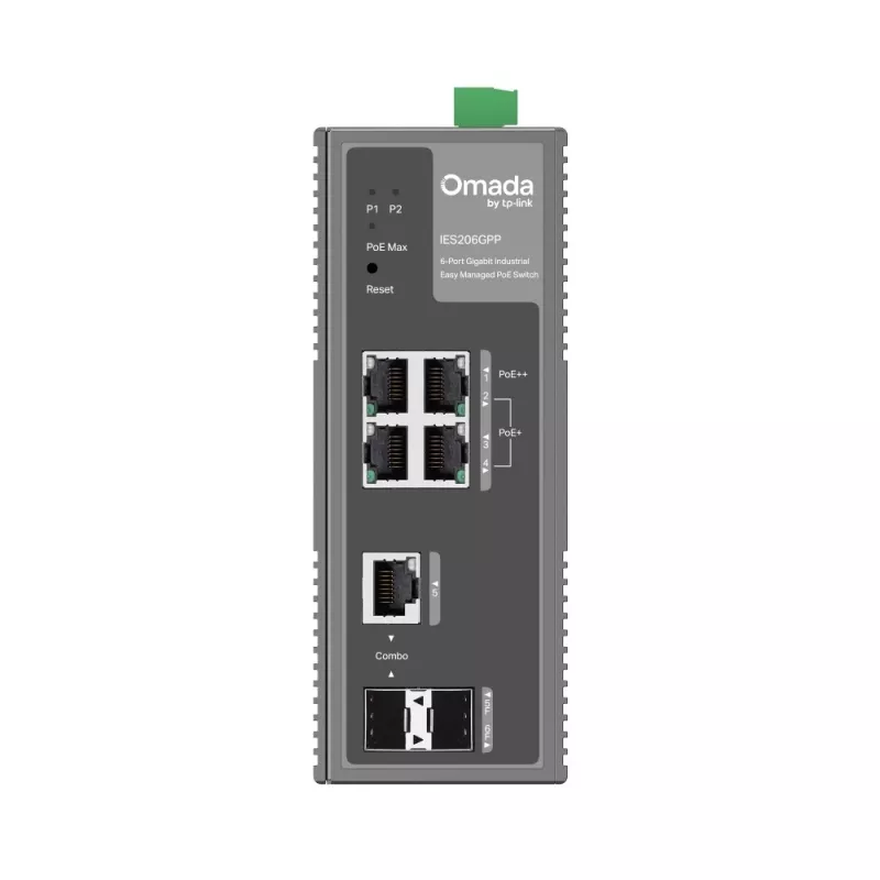 TP-Link IES206GPP tinklo komutatorius Valdomas Gigabit Ethernet (10/100/1000) Power over Ethernet (PoE) Juodas