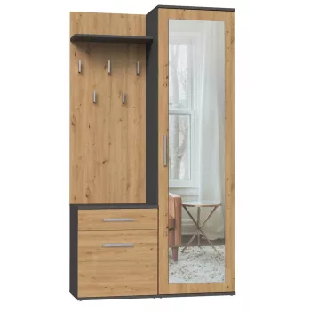 Prieškambario spinta Top e shop GARD DUO ANT/ART KPL — 2 varstomos durys, medžio drožlių plokštė, 1000×350×1800 mm