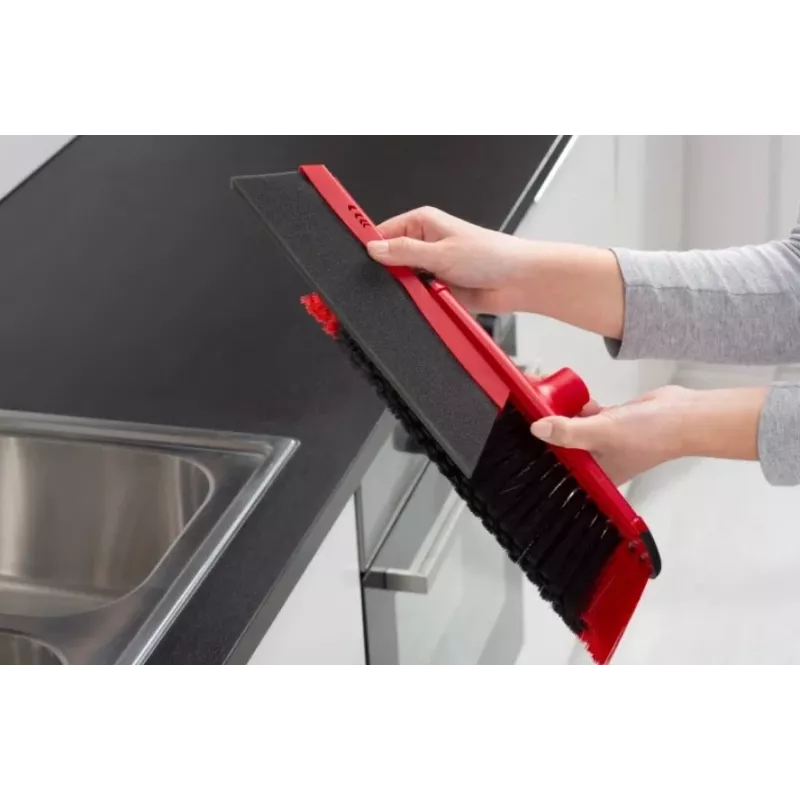 Grindų šluota VILEDA 143703 su kotu, technopolimeras, minkšti/kieti šereliai, vidaus patalpoms, 130 cm, raudona