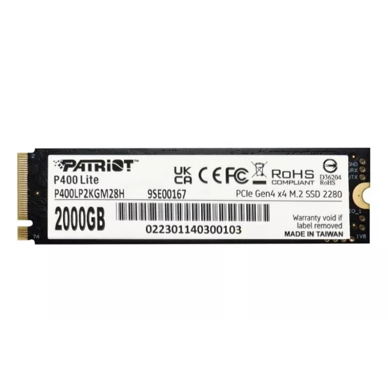 SSD PATRIOT P400 Lite 2 TB M.2 PCIe Gen4 x4 NVMe, 3500/2700 MB/s, 80×22×3,8 mm