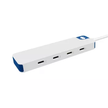 Hyper HyperDrive Flex 4 prievadų USB-C šakotuvas, balta/mėlyna | HD5201BUGL