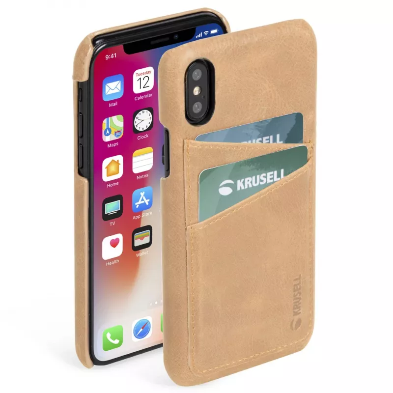 Dėklas Krusell Sunne 2 Card Cover iPhone XS Max 16,5 cm smėlio spalvos