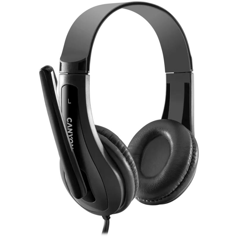 CANYON PC ausinės HSC-1 PC Mic plokščias 2m Juoda